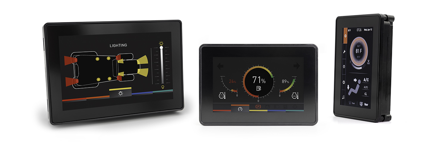 5-inch and 7-inch CAN bus displays with color touchscreens